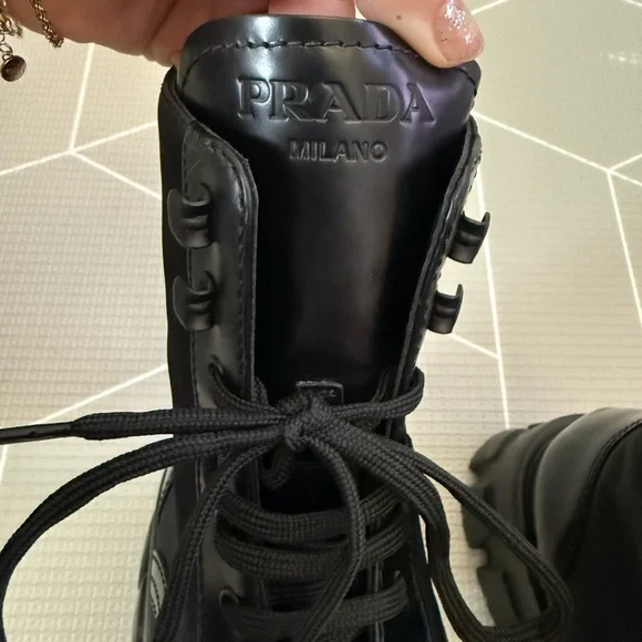 Women's Black Monolith Combat Boots - Picture 8 of 16